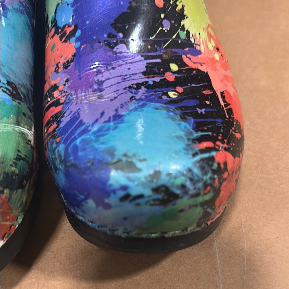 Dansko-Colorful Splatter Clogs - Picture 4 of 12